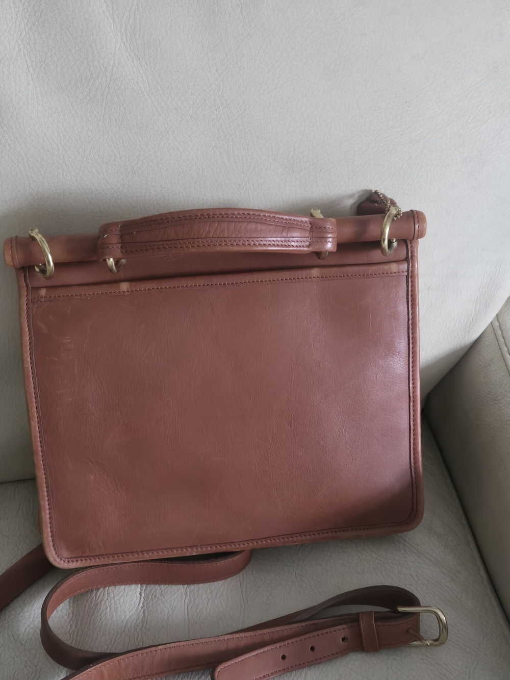 Coach Vintage Brown Leather Briefcase Crossbody 9927 - Picture 8 of 16